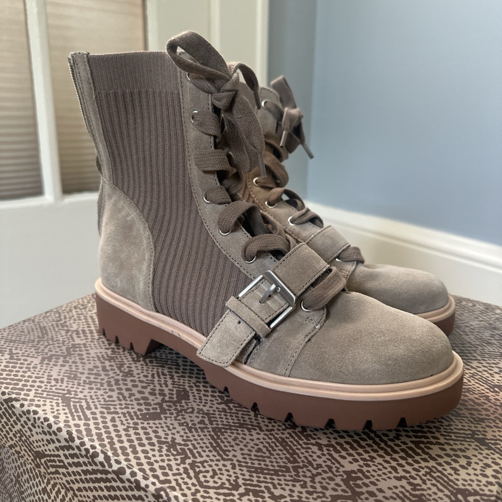 Dolce Vita Gray Lace-Up Boots